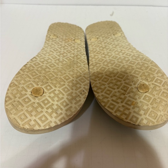 Tory Burch Hexagon Pattern Flip Flops - Black and Cream - Picture 8 of 8